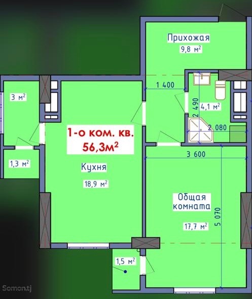 2-комнатная квартира, 71 м², 28 мкр — 4